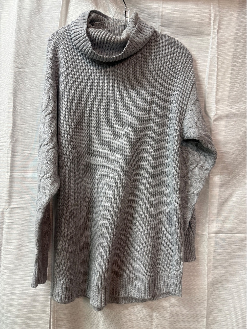 St John's Bay Women's Gray Turtleneck Knit Sweater Tunic Size L